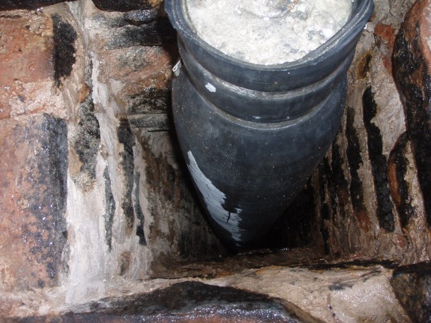 Void former in chimney Void former in chimney